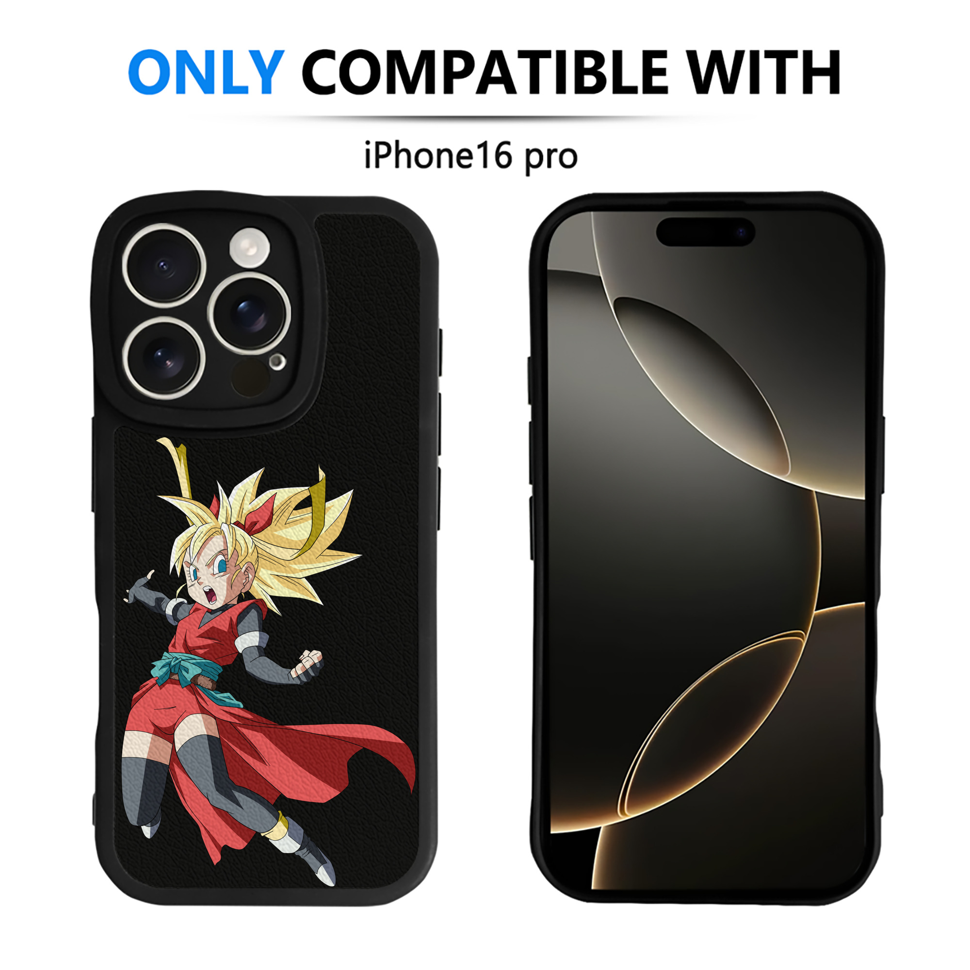 （画像用） ドラゴンボール カリフラ DRAGON BALL Caulifla 【iPhone 16シリーズ対応】シリコンスマホケース（レザー調） 材質：シリコン